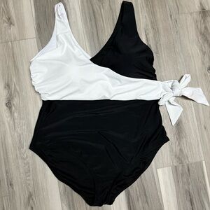 Black and White One Piece Swimsuit